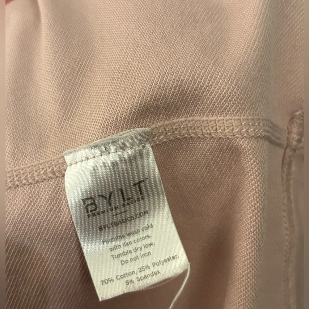 BYLT Basics Lux Drop Cut Long Sleeve Tee in Pale Purple/Pink, Size S
